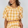 Sunny Girl Josepha Top - Tangerine Check 1 Sunny Girl Josepha Top - Tangerine Check