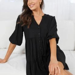 Miracle Fashion Joymin Dress - Black 14 Miracle Fashion Joymin Dress - Black