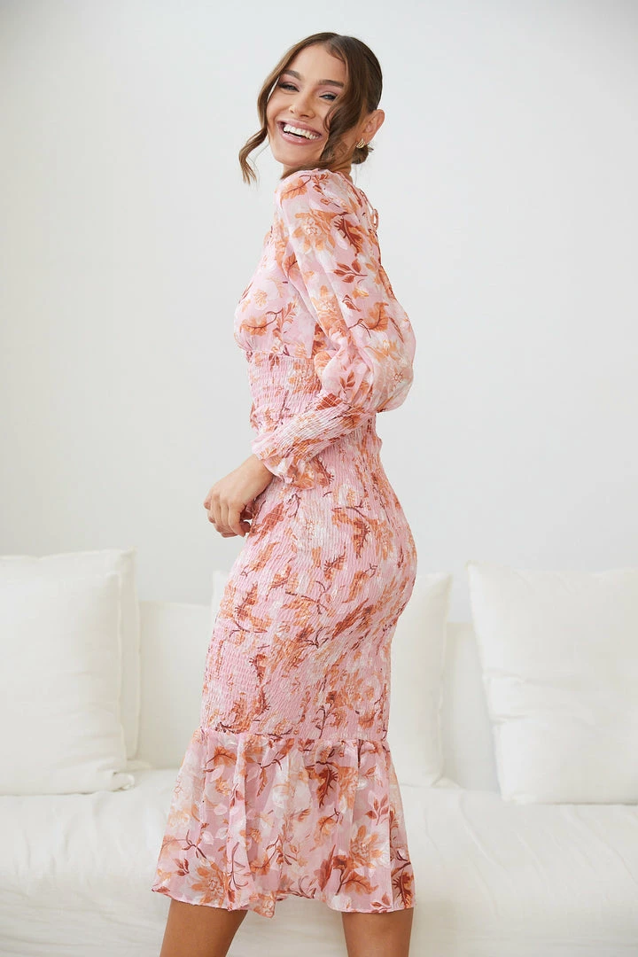 Wild Ginger CLOTHING Juanita Dress - Pink Floral 5 Wild Ginger CLOTHING Juanita Dress - Pink Floral