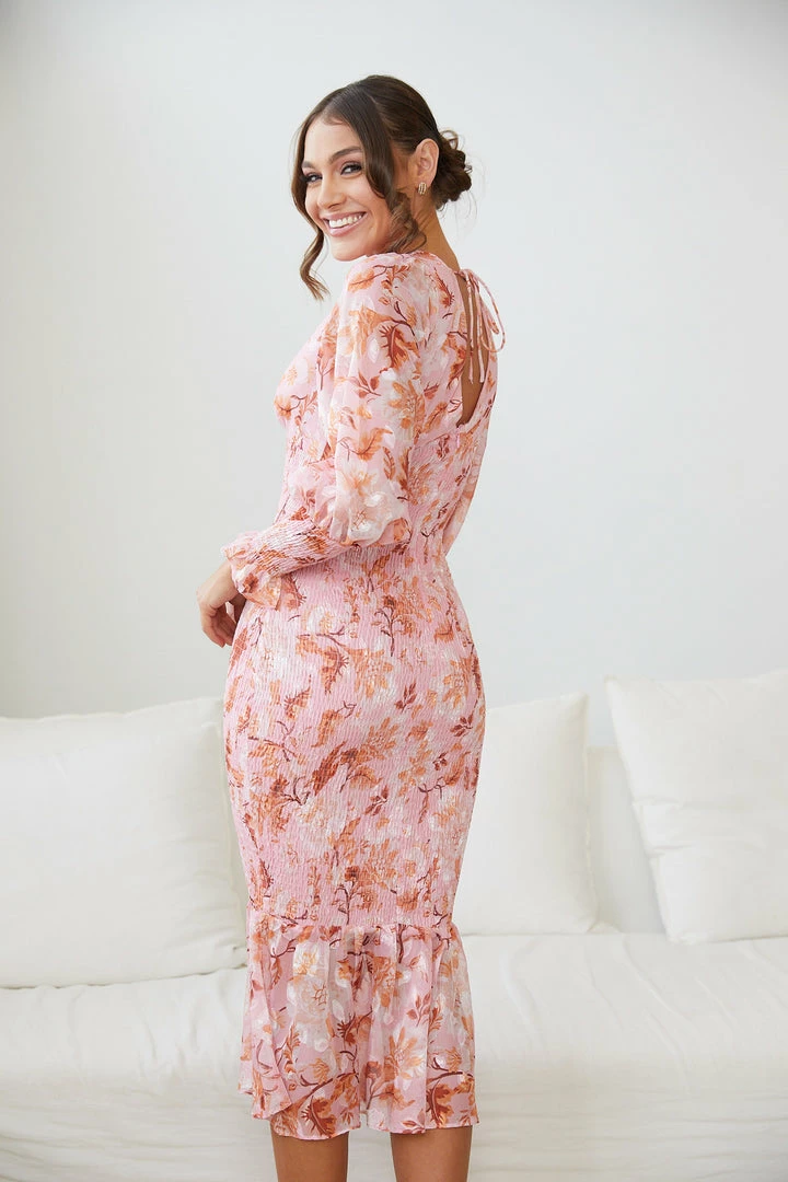 Wild Ginger CLOTHING Juanita Dress - Pink Floral 4 Wild Ginger CLOTHING Juanita Dress - Pink Floral