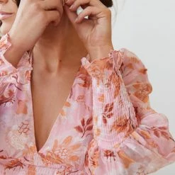 Wild Ginger CLOTHING Juanita Dress - Pink Floral 15 Wild Ginger CLOTHING Juanita Dress - Pink Floral