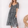 Qtrend Fashion PTY LTD Odetta Dress - Black Gingham