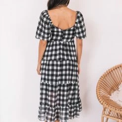 Qtrend Fashion PTY LTD Odetta Dress - Black Gingham