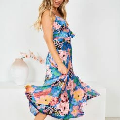 Qtrend Fashion PTY LTD CLOTHING Karago Dress - Blue Print