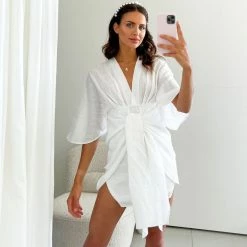 Reverse Kabana Dress - White CLOTHING