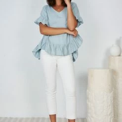 Miracle Fashion Kaleigh Top - Sage CLOTHING