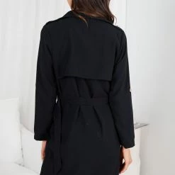 So In Style CLOTHING Kamarah Trench Coat - Black 11 So In Style CLOTHING Kamarah Trench Coat - Black
