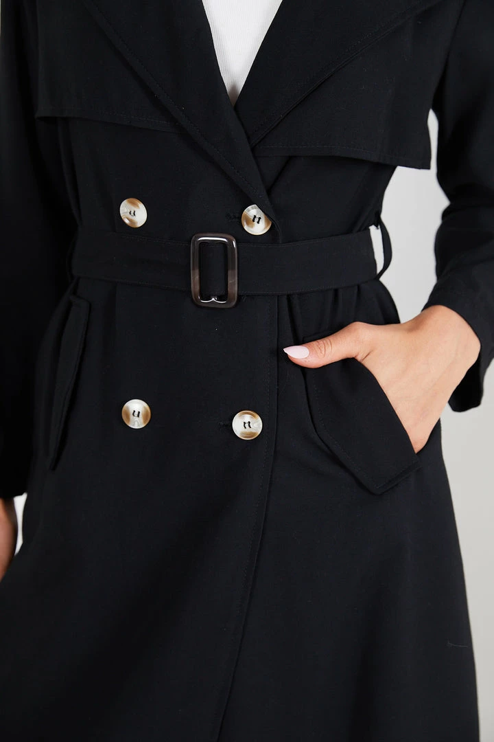 So In Style CLOTHING Kamarah Trench Coat - Black 9 So In Style CLOTHING Kamarah Trench Coat - Black