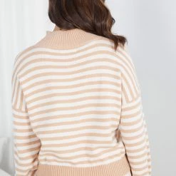 Desire Kasmere Knit - Camel Stripe CLOTHING