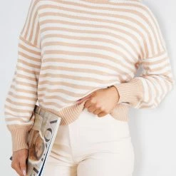 Desire Kasmere Knit - Camel Stripe CLOTHING