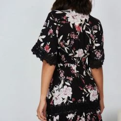 CSA (Lorraine Designs) Keighley Dress - Black Floral