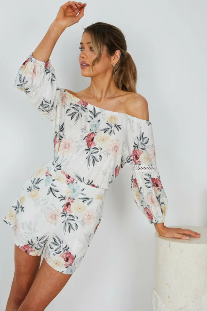 CSA (Lorraine Designs) CLOTHING Keila Top - White Floral 7 CSA (Lorraine Designs) CLOTHING Keila Top - White Floral