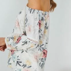 CSA (Lorraine Designs) CLOTHING Keila Top - White Floral 11 CSA (Lorraine Designs) CLOTHING Keila Top - White Floral