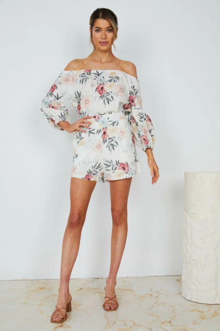 CSA (Lorraine Designs) CLOTHING Keila Top - White Floral 8 CSA (Lorraine Designs) CLOTHING Keila Top - White Floral