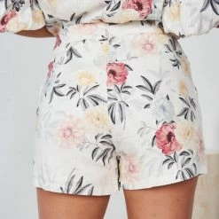 CSA (Lorraine Designs) Keithia Shorts - White Floral CLOTHING