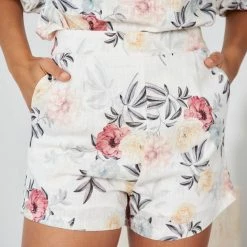 CSA (Lorraine Designs) Keithia Shorts - White Floral CLOTHING