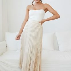 YH & Co (Chloe Yip) Kelaney Skirt - Champagne