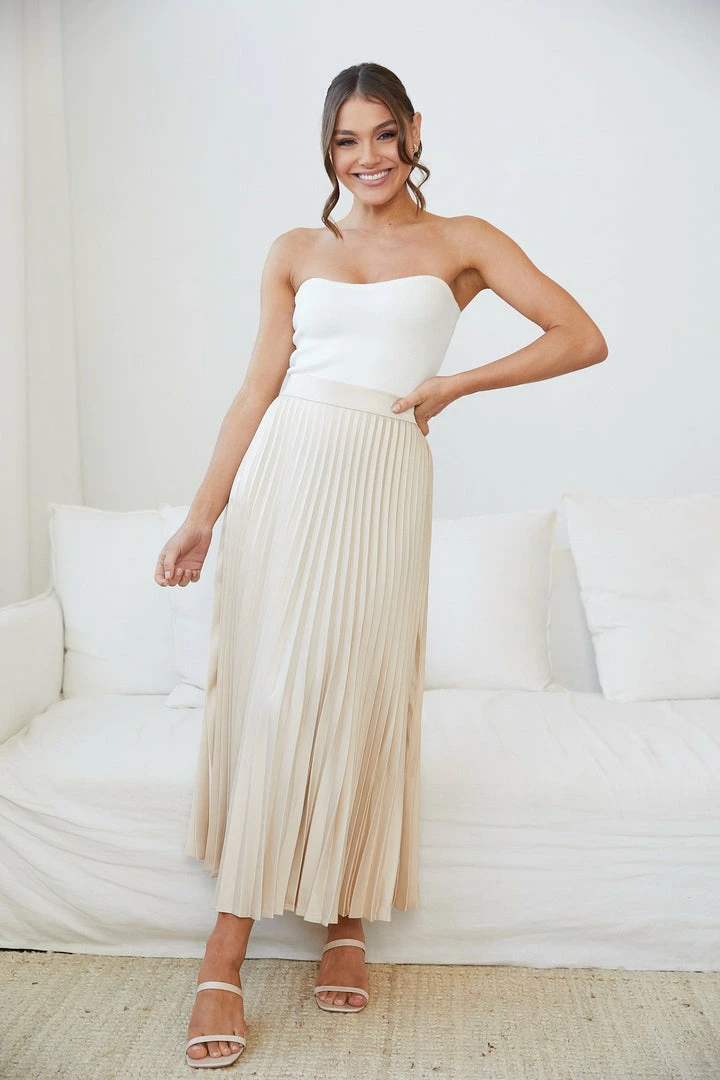 YH & Co (Chloe Yip) Kelaney Skirt - Champagne 3 YH & Co (Chloe Yip) Kelaney Skirt - Champagne