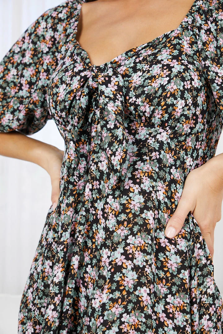 WeLove Fashion Kesara Dress - Black Print CLOTHING 9 WeLove Fashion Kesara Dress - Black Print CLOTHING