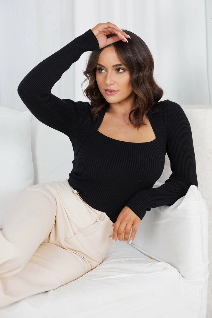 Style State CLOTHING Kevlyn Knit Top - Black 8 Style State CLOTHING Kevlyn Knit Top - Black