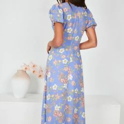 Evermore Fashion CLOTHING Kierra Dress - Blue Floral