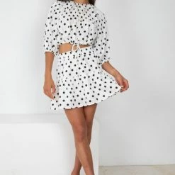 Sassy Hills Fashion CLOTHING Kimberley Top - White Spot