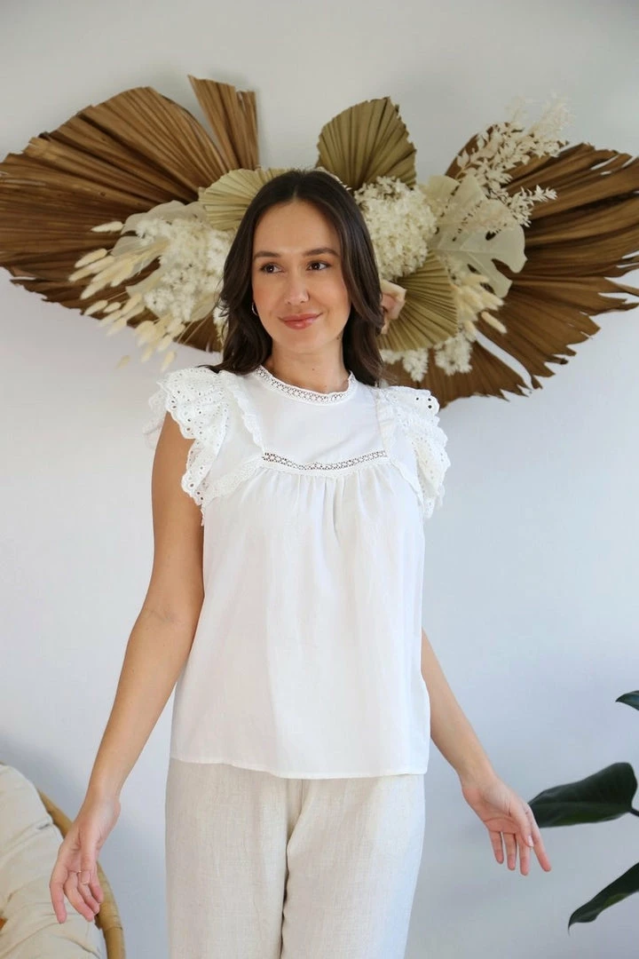 WeLove Fashion CLOTHING Freida Top - White 3 WeLove Fashion CLOTHING Freida Top - White