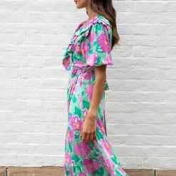 Style Box Lallah Dress - Green Floral CLOTHING 12 Style Box Lallah Dress - Green Floral CLOTHING