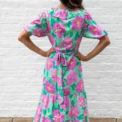 Style Box Lallah Dress - Green Floral CLOTHING 11 Style Box Lallah Dress - Green Floral CLOTHING