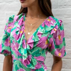 Style Box Lallah Dress - Green Floral CLOTHING 13 Style Box Lallah Dress - Green Floral CLOTHING