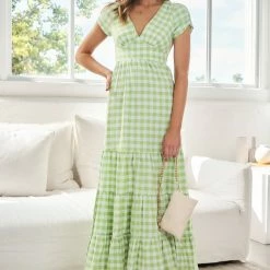 Sweetacacia CLOTHING Lareyna Dress - Green Gingham 10 Sweetacacia CLOTHING Lareyna Dress - Green Gingham