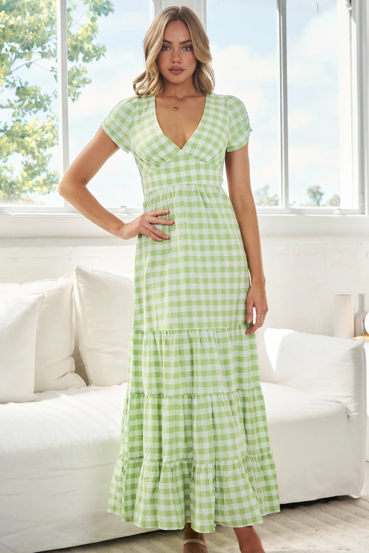 Sweetacacia CLOTHING Lareyna Dress - Green Gingham 3 Sweetacacia CLOTHING Lareyna Dress - Green Gingham