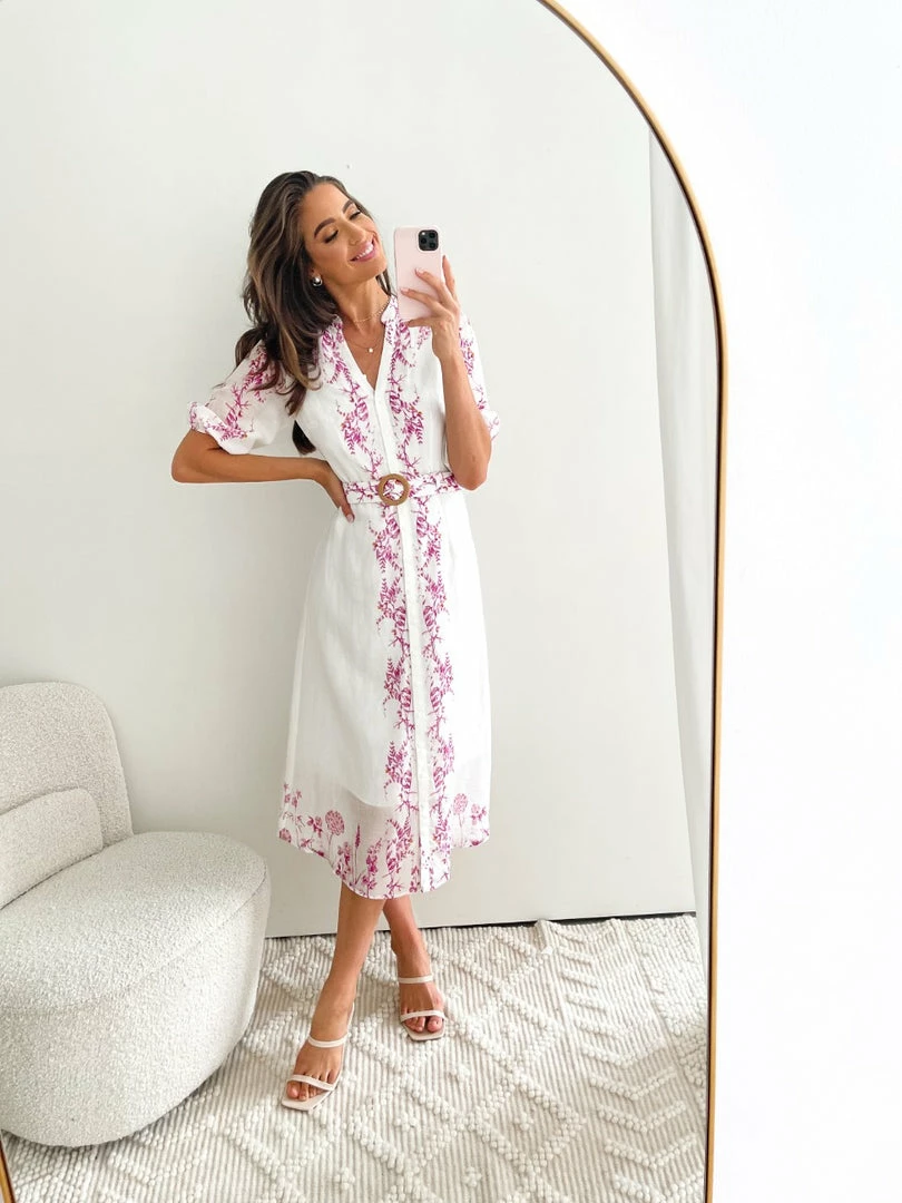 GDS Lenny Dress - White Print CLOTHING 8 GDS Lenny Dress - White Print CLOTHING