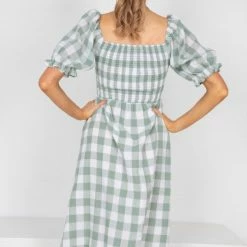 YH & Co (Chloe Yip) CLOTHING Lettice Dress - Sage Gingham