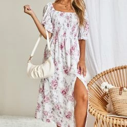 YH & Co (Chloe Yip) Lettice Dress - White Floral CLOTHING