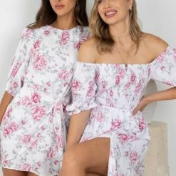 YH & Co (Chloe Yip) Lettice Dress - White Floral CLOTHING