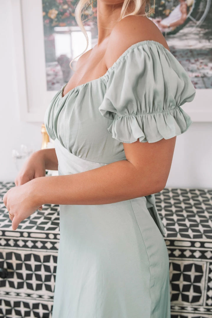 Esther The Label Lia Dress - Faded Sage CLOTHING 6 Esther The Label Lia Dress - Faded Sage CLOTHING