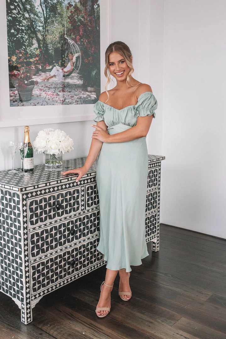 Esther The Label Lia Dress - Faded Sage CLOTHING 3 Esther The Label Lia Dress - Faded Sage CLOTHING