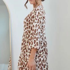 Miracle Fashion Litzy Dress - Beige Print