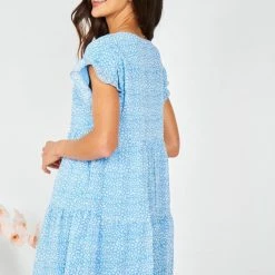 HQ Fashion Loida Dress - Blue Print