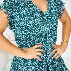 HQ Fashion CLOTHING Loida Dress - Green Print