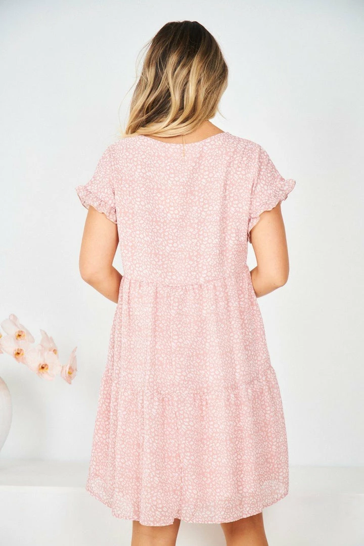 HQ Fashion Loida Dress - Pink Print 4 HQ Fashion Loida Dress - Pink Print