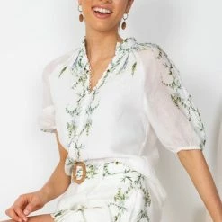 GDS Floella Belted Shorts - Green Print CLOTHING