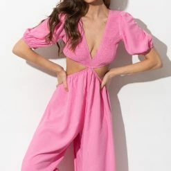 YH & Co (Chloe Yip) Lorinda Jumpsuit - Pink CLOTHING