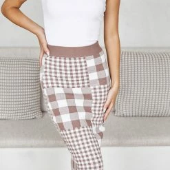Style Box Lucrezia Skirt - Mocha Gingham CLOTHING