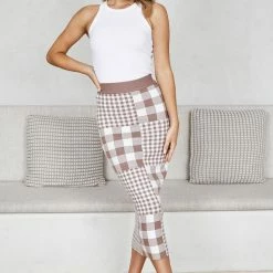 Style Box Lucrezia Skirt - Mocha Gingham CLOTHING