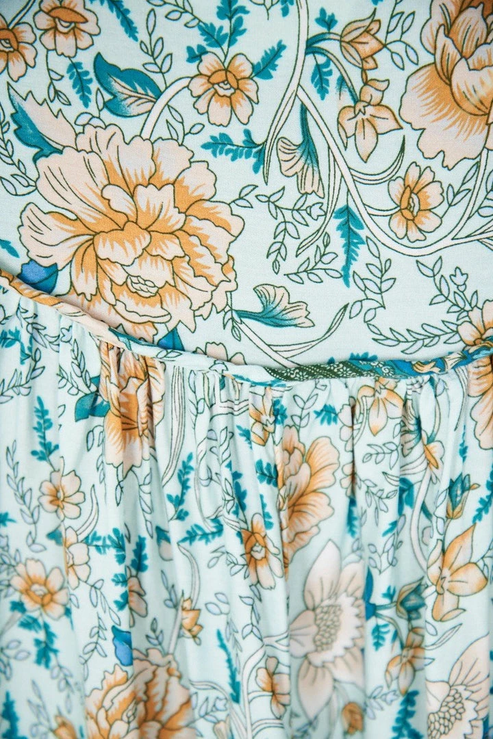 HQ Fashion Luisyana Dress - Green Print CLOTHING 7 HQ Fashion Luisyana Dress - Green Print CLOTHING