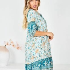 HQ Fashion Luisyana Dress - Green Print CLOTHING 9 HQ Fashion Luisyana Dress - Green Print CLOTHING