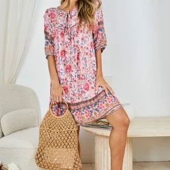 HQ Fashion Luisyana Dress - Pink Print