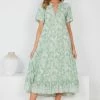Rock Denim Lulua Dress - Green Print CLOTHING 1 Rock Denim Lulua Dress - Green Print CLOTHING